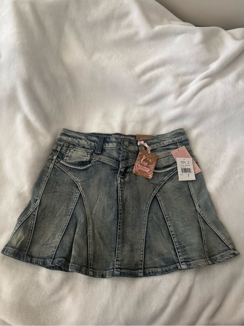 Candie's Blue Denim Skirt with corset detail on back